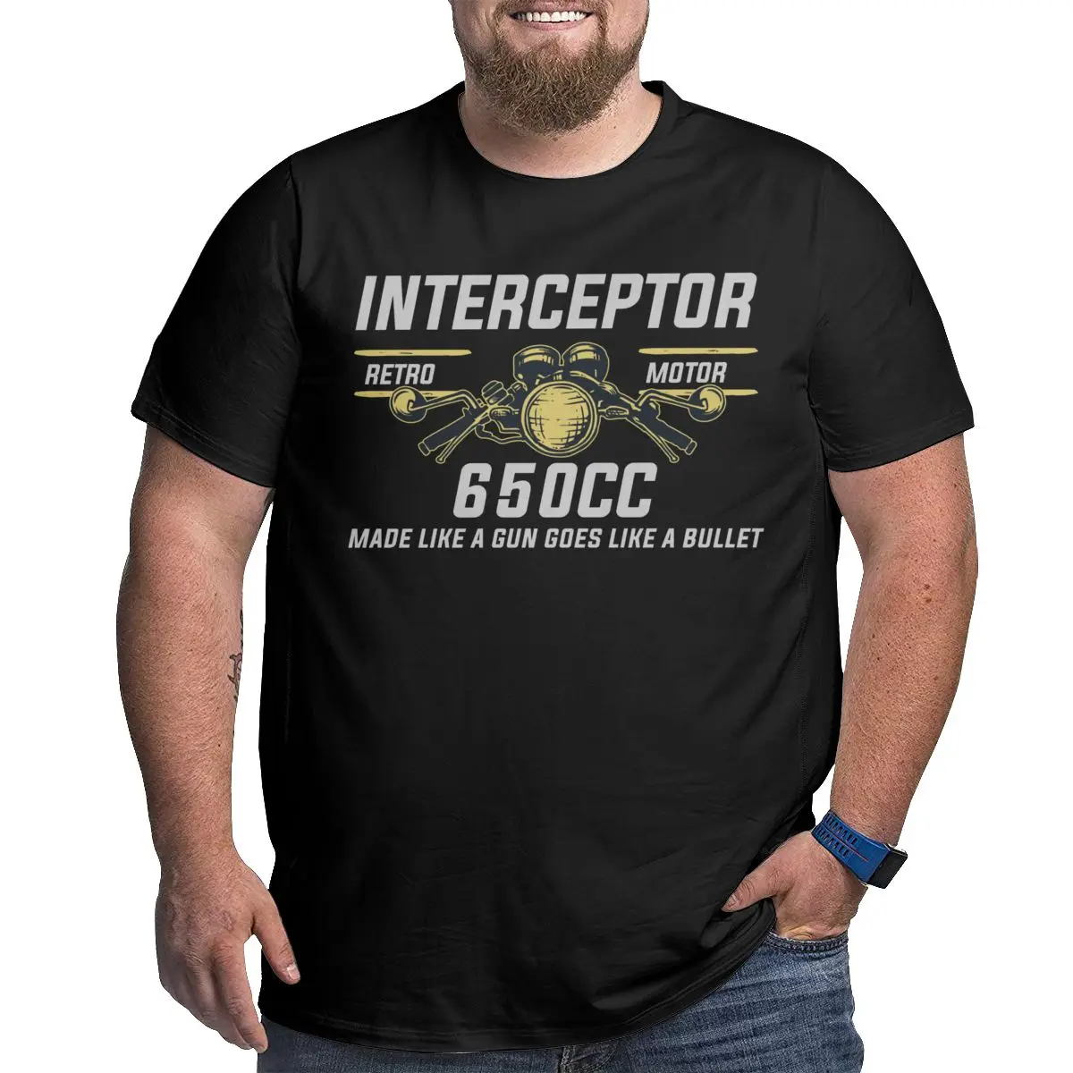 

Men's Royal Enfield Interceptror 650 casual T Shirt 100% Cotton printed Clothing O Neck Big Tall Tees Large 4XL 5XL 6XL