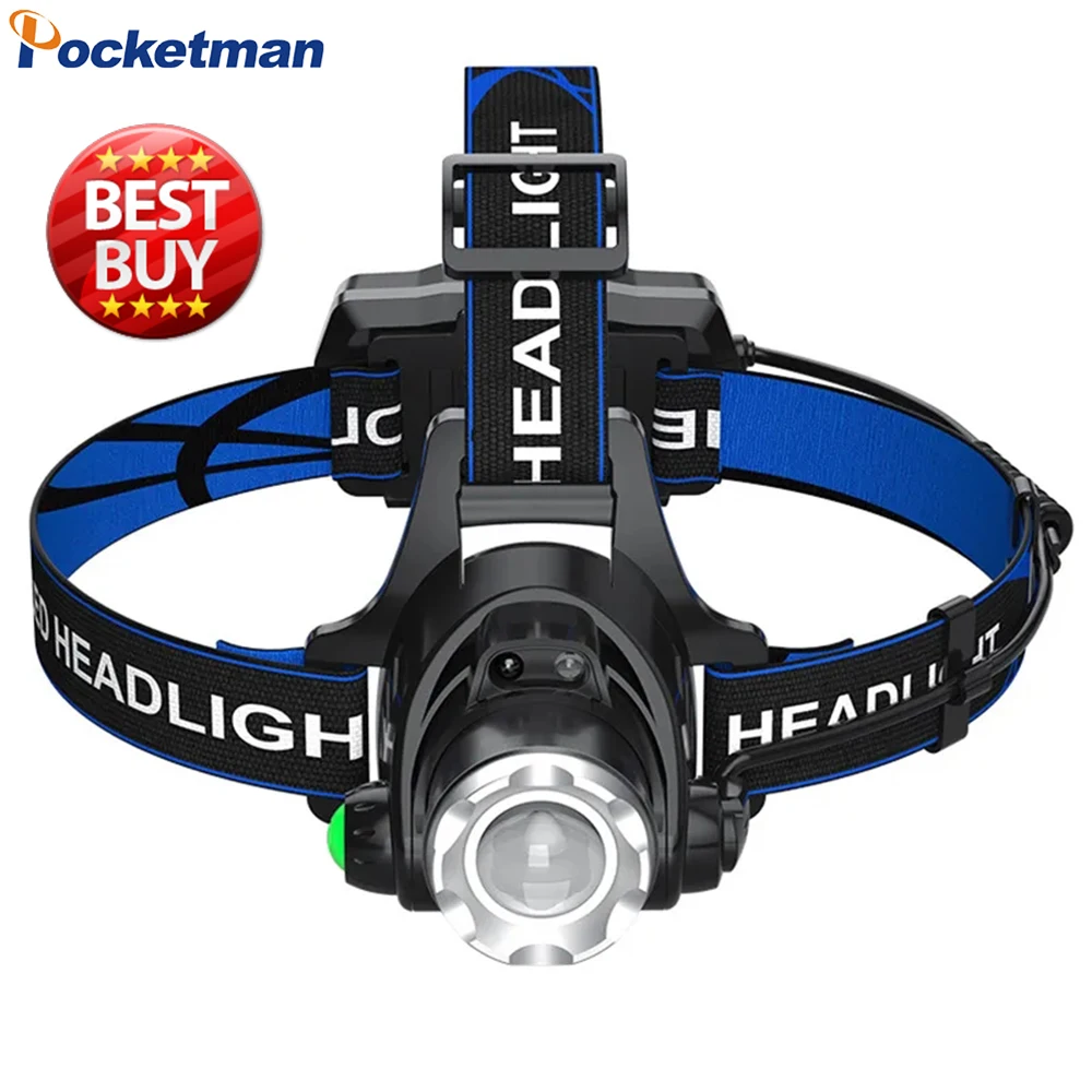 

Ultra Bright LED Headlamp Telescopic Zoom Headlight Waterproof Head Lamp High Lumen Head Light 18650 for Camping Hiking Fishing