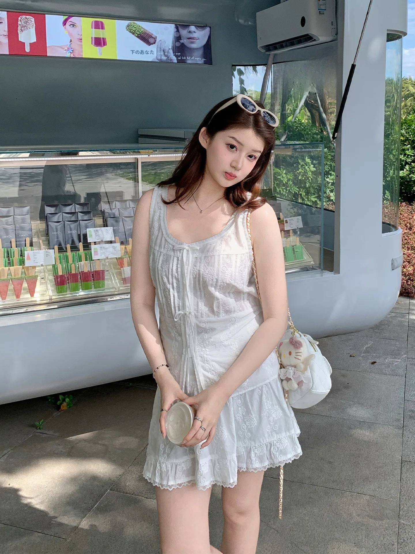 

New Arrival Heavy Embroidery Lace Trim Vest Set Double Version Large Size Cotton Casual Sle Faionable Tee Piece Set