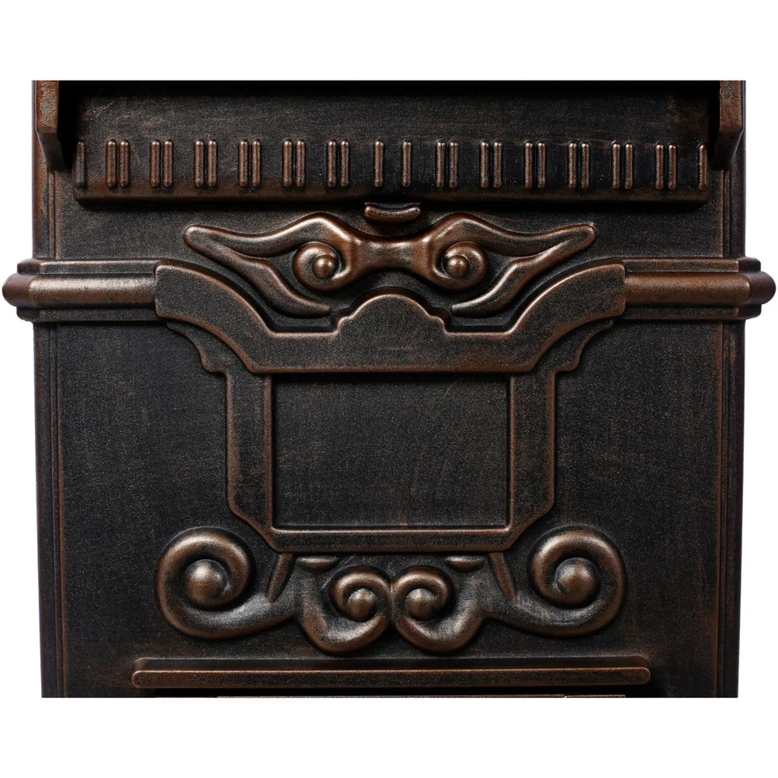 

Decorative Floor Mailbox Vintage Bronze Postbox Outdoor Waterproof Parcel Holder for Home Entrance