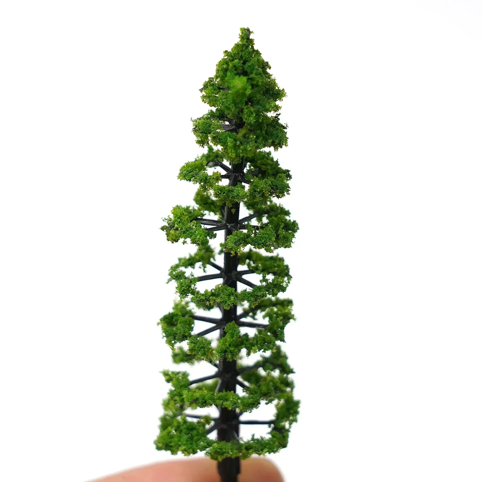 10Pcs Bäume Modell Grün Für Skala Eisenbahn Layout 9CM Miniatur Sandtisch Modell Landschaft DIY Für Szene Dekoration