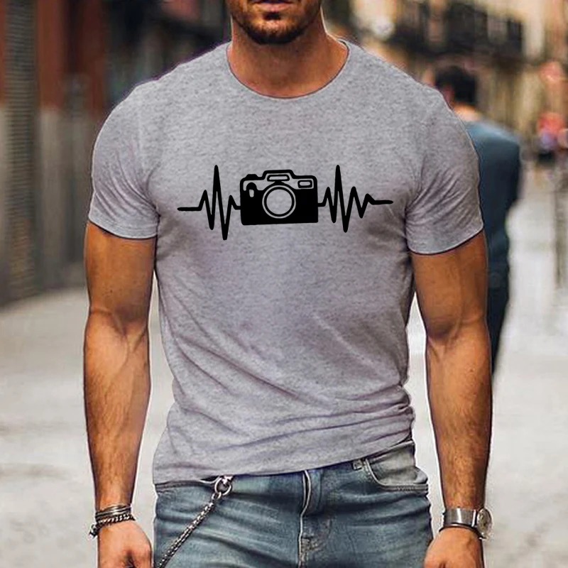 Camisetas de calle con estampado de latido de corazón para hombres y mujeres, camisetas luminosas, camisetas de manga corta de verano, camiseta de