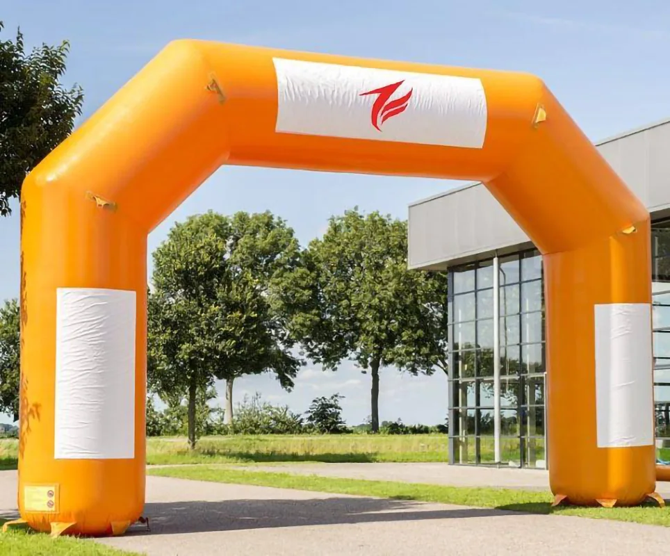 4x3m Inflatable Goal Arch Hexagon Inflatable Archway with Start Finish Banners for Sport Race Outdoor Advertising Commerce