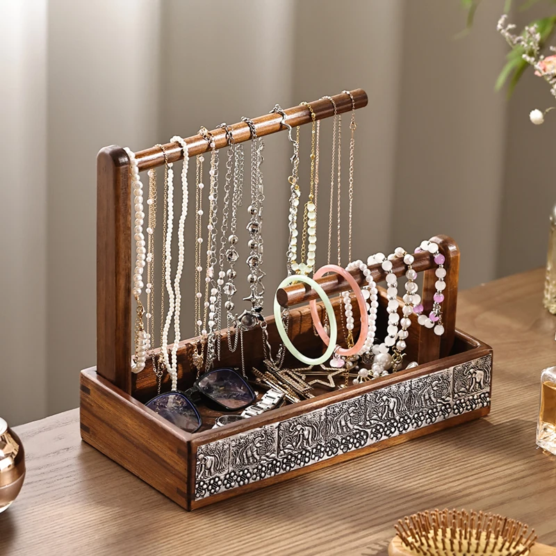 

Wooden Jewelry Display Stand for Watches Bracelets Necklaces Desktop Storage Rack Cedar Jewelry Organizer Stand