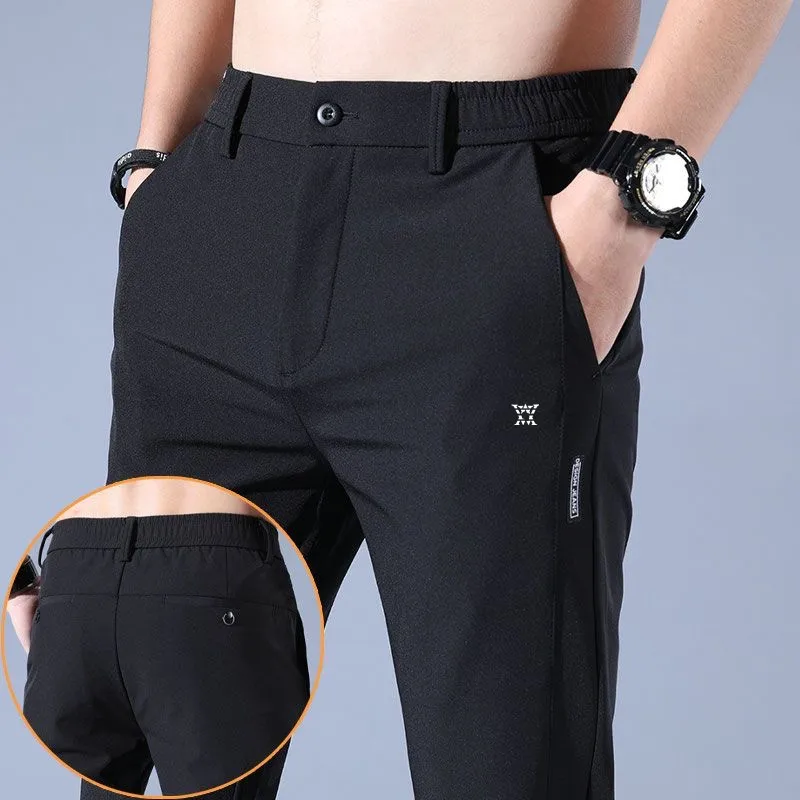 

Men's Casual Golf Pants Spring Autumn Polyamide fabric Elastic Straight Leg Long Pants Golf Trouser Sport Work Pants 골프웨어 남성