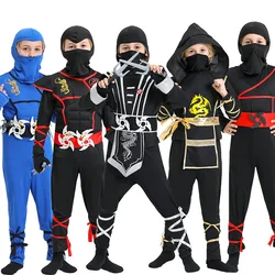 Anime Boys Ninja Costume Halloween Party Carnival Costumes Dragon Ninja Suit Purim Birthday Fancy Dress Clothes