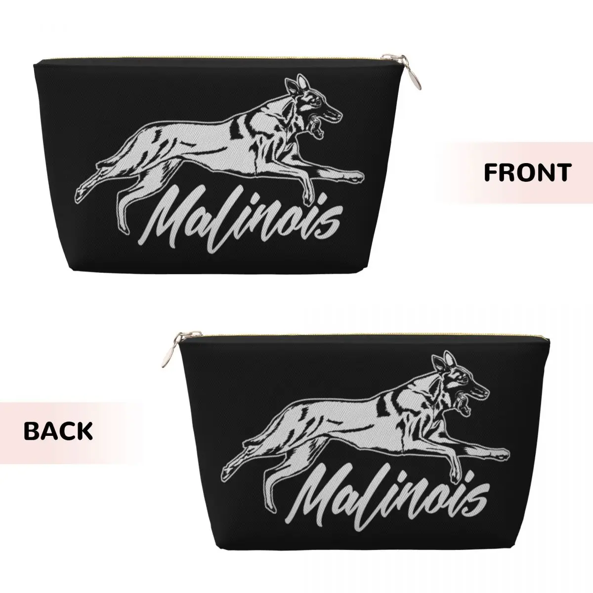 Custom Belgian Shepher Malinois Toiletry Bag Women Makeup Cosmetic Organizer Ladies Beauty Storage Dopp Kit Case