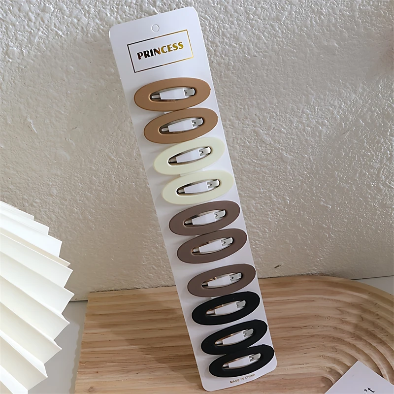 10 stücke Mode Kaffee Farbe Geometrische Waterdrop Platz Ornament Haar Clips Für Frauen Mädchen Süße Haarnadeln Kinder Haar Zubehör – Detail 12
