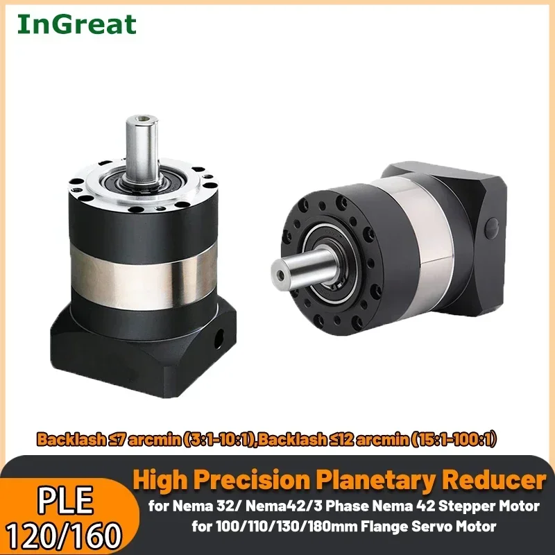 YUNDUAN Planetary Gearbox Step-down 100/110/130/180mm Motor Reducer for 3Phase Nema42 Nema52 Stepper 1KW 1.5KW 2KW 3KW Servo