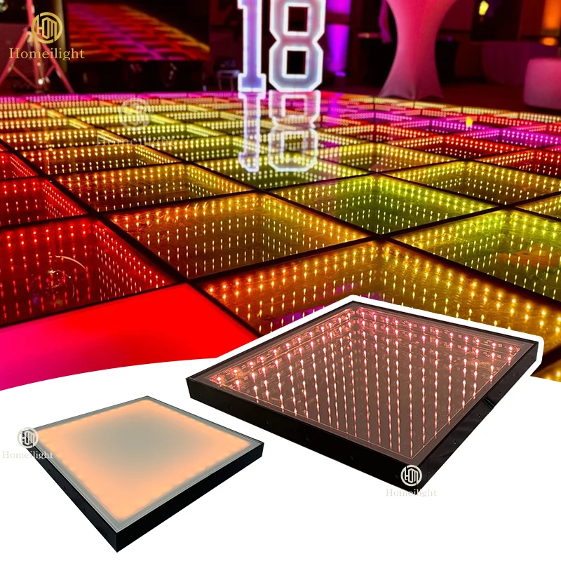 Bar Disco Wedding Light 3D Abyss Portable Floor Tile LED Luminous Panel RGB 3in1 LED Mirror Dance Floor - Image 2