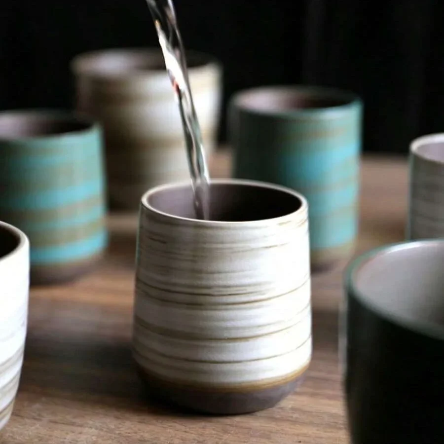 Tasse artisanale en grès craquelée peinte à la main pour café et thé, tasse en céramique japonaise chinoise Vintage, lavable au lave-vaisselle