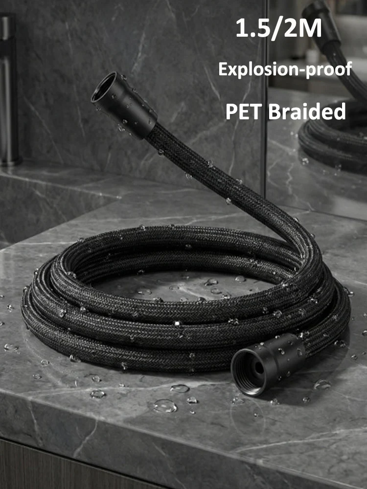 

Shower Head Hose High Quality Nylon Braided Bathroom Shower Tube 1.5m/ 2m G1/2 Flexible Cold Hot Explosion-proof Connection Pipe