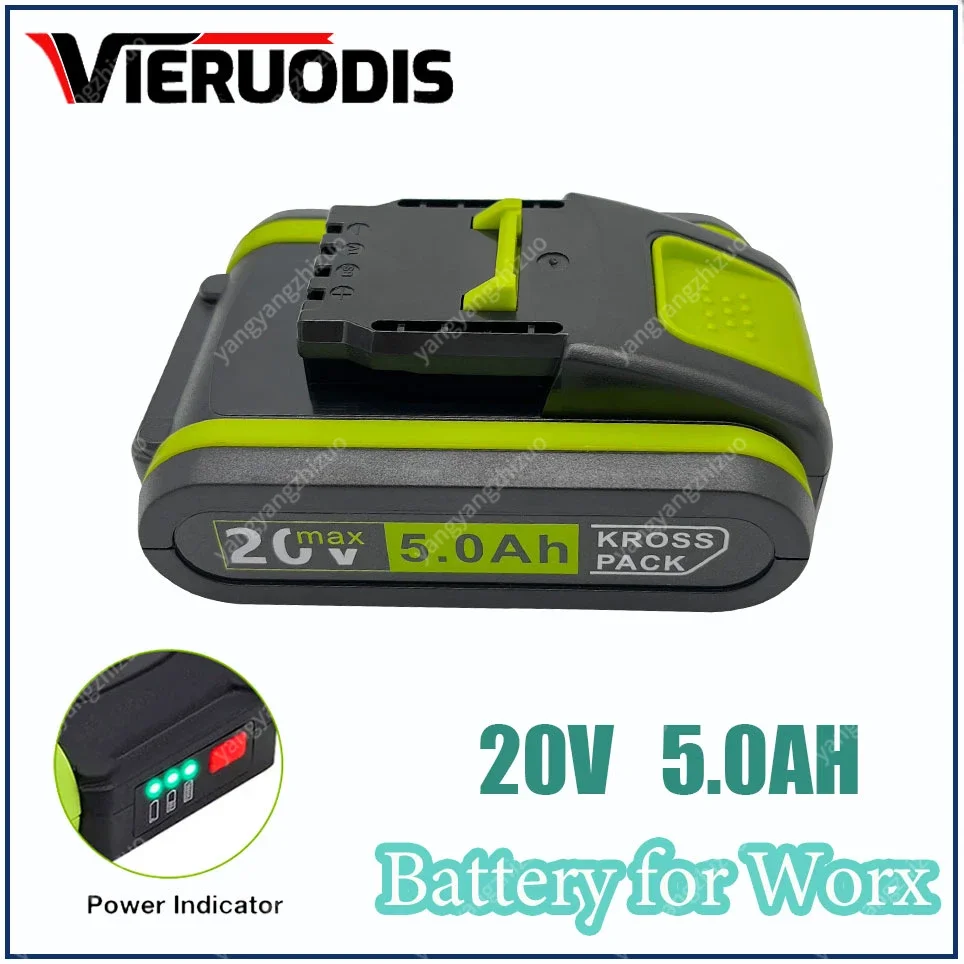 

ForWorx New Power Tools Rechargeable Replacement Battery 20V 5.0mAh Lithium for Worx WA3551 WA3553 WX390 WX176 WX178 WX386 WX678