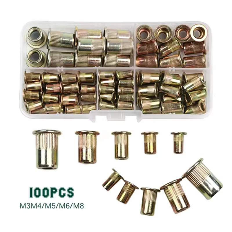 Imagem -04 - Mão Rosca Rivet Nuts Gun Inserção Dupla Manual Riveter Gun Ferramentas de Rebitagem 100 Pcs Bt606 m3 m4 m5 m6 m8