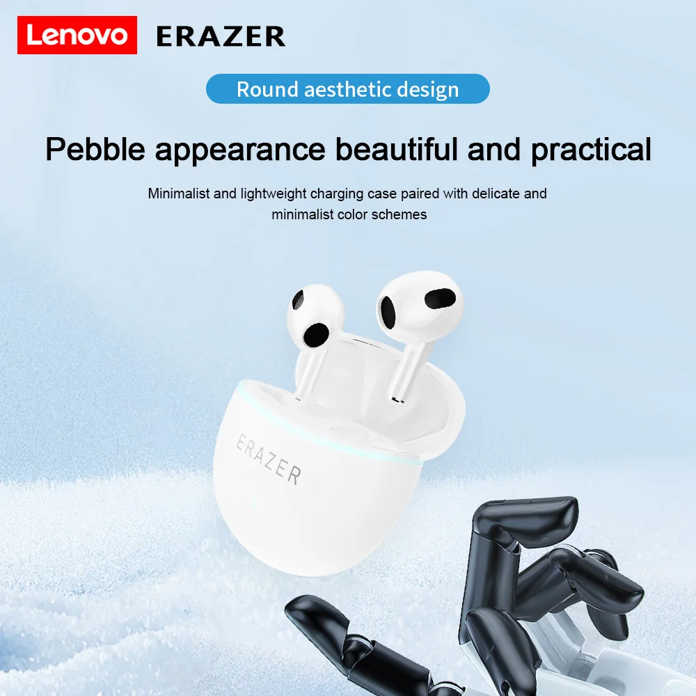 سماعات لينوفو إيكولوجي إيرازر HT68 نصف داخل الأذن بلوتوث 2025 رياضية لاسلكية جديدة عالية الجودة للحد من الضوضاء للطلاب
