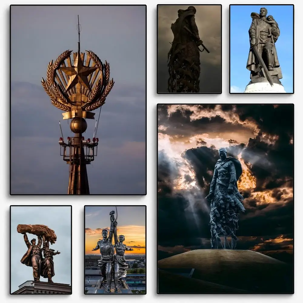 Famous Statue of the Russian Revolution Poster Room Home Decoration Interior Wall Art Printing Garage Posters Gift