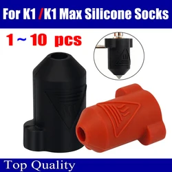 Silicone Socks For Creality K1/K1 Max Hotend Silicone Sleeve for Heat Insulation Case Ceramic Heat Cover Red Black Silicone Sock