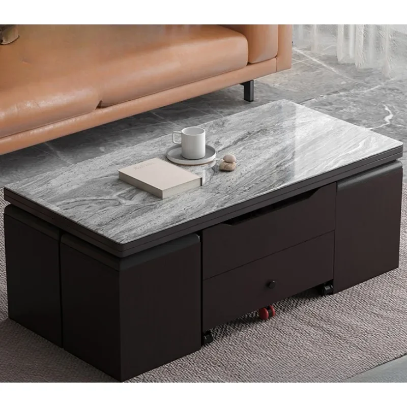 Table basse pliable transfrontalière, table à manger, petite unité domestique intégrée à double usage, salon créatif mobile