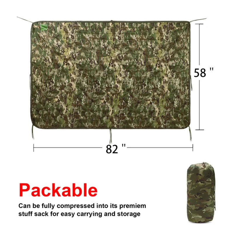 Colcha de camuflaje para acampar, accesorios portátiles, manta cálida para Picnic, colchón de viaje ultraligero para dormir, esterilla de viaje