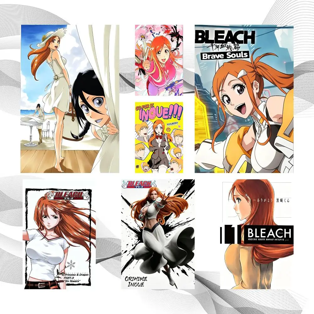 Character O-Orihime Inoue Bleach Poster Peel And Stick Wall Art Self Adhesive PP Waterproof Wall Decor Living Room Bedroom Gift