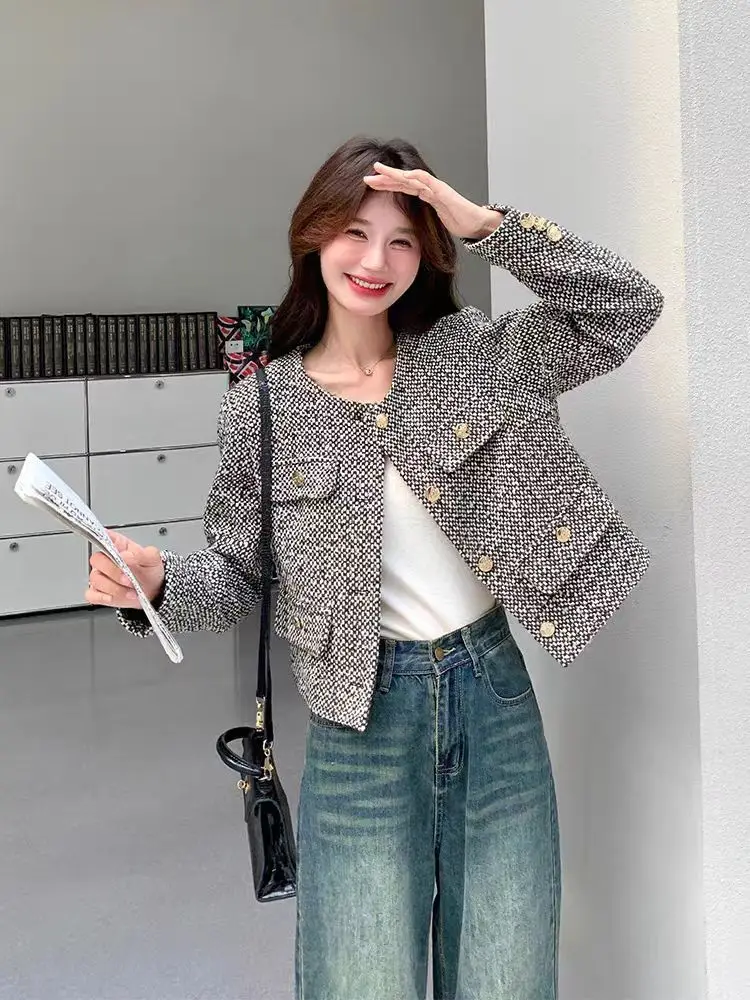 

Новый популярный стиль, элитный и светский темпераментный топ, французская высококачественная маленькая куртка в ароматом стиле для женщин