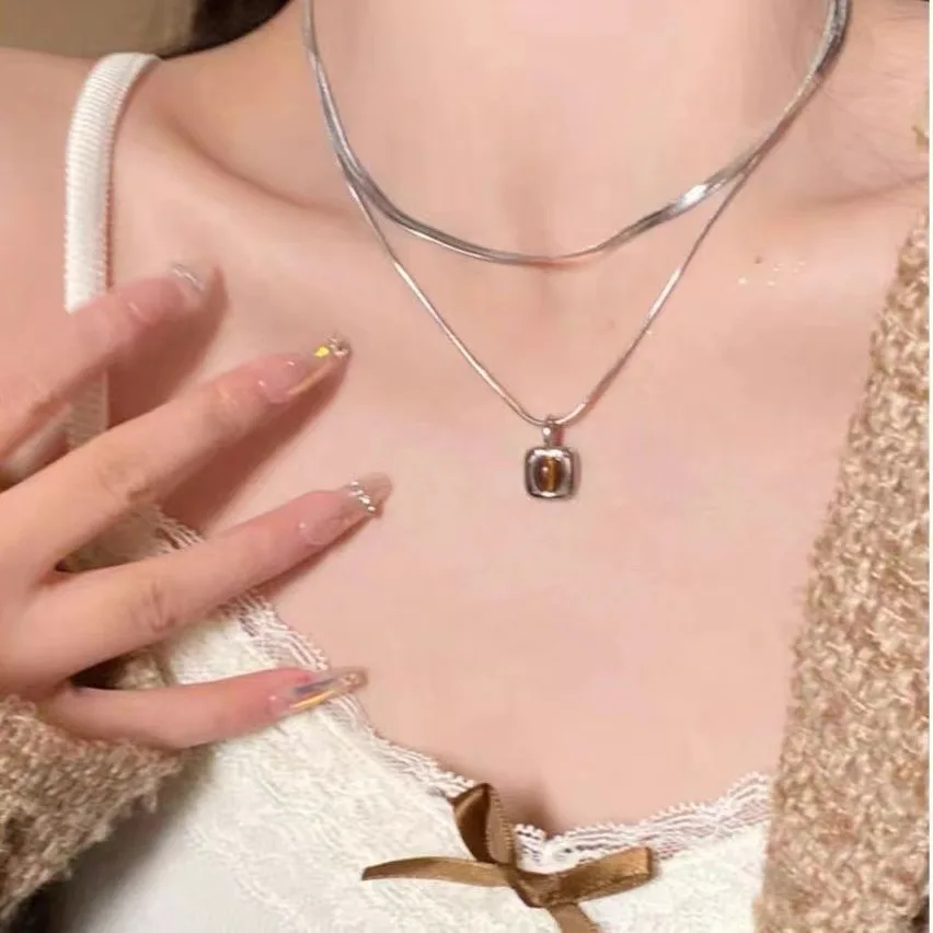Mode Retro Perlen Schmetterling Metall Y2K Sun Star Opal Anhänger Kette Choker Halskette Für Frauen Böhmen Charme Schmuck Zubehör – Detail 7