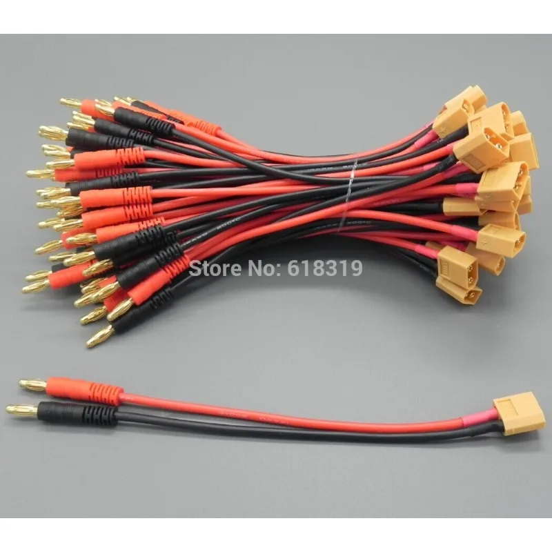 10sets XT90 To 4mm Banana Connector Bullet Plug with 14 AWG Silicone Cable 150MM,Lipo Battery for RC Power Supply