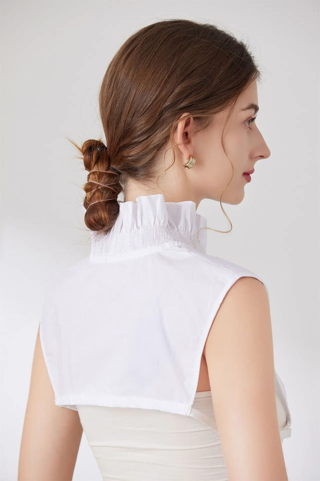 Playful Shirt Fake Collar Youthful Top Fashion Garment Zip-Up Transformation Shirt For Daily Wear Youthful Appeal  Upgrade