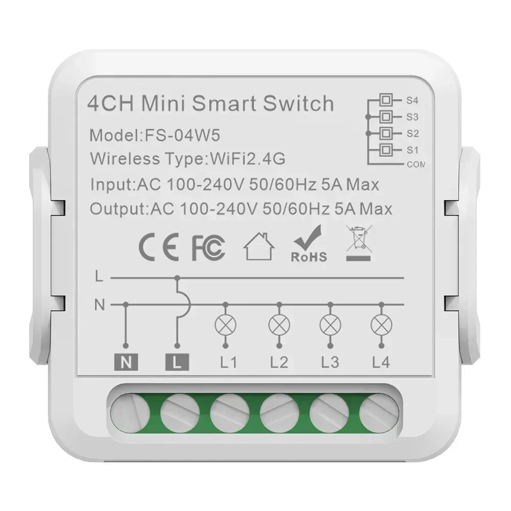 Ervaar de verlichting met de compacte 1234-voudige WiFi-lichtschakelaar Controle van lichten en apparaten moeiteloos