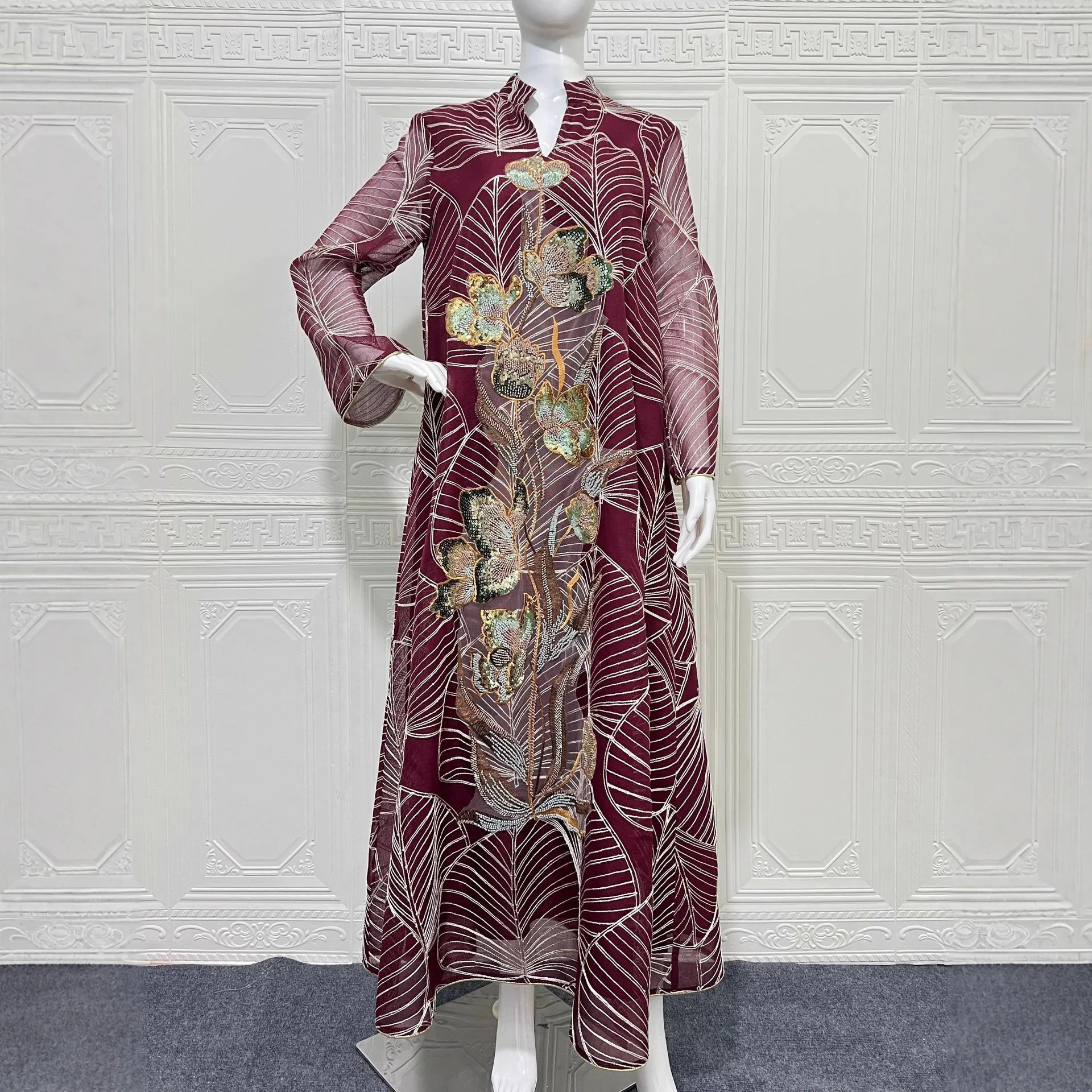 Eid femmes Robe musulmane Abaya fête Jalabiya Ramadan maille broderie robes longues Abayas robes Largos caftan Robe arabe robes