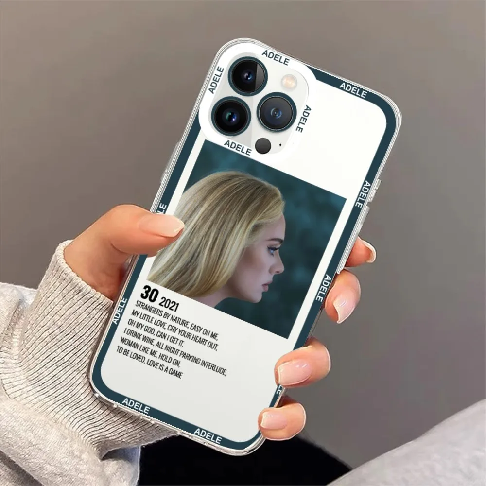 Singer Adele Adkins Phone Case For iPhone 11 12 Mini 13 14 Pro Max Transparent Shell