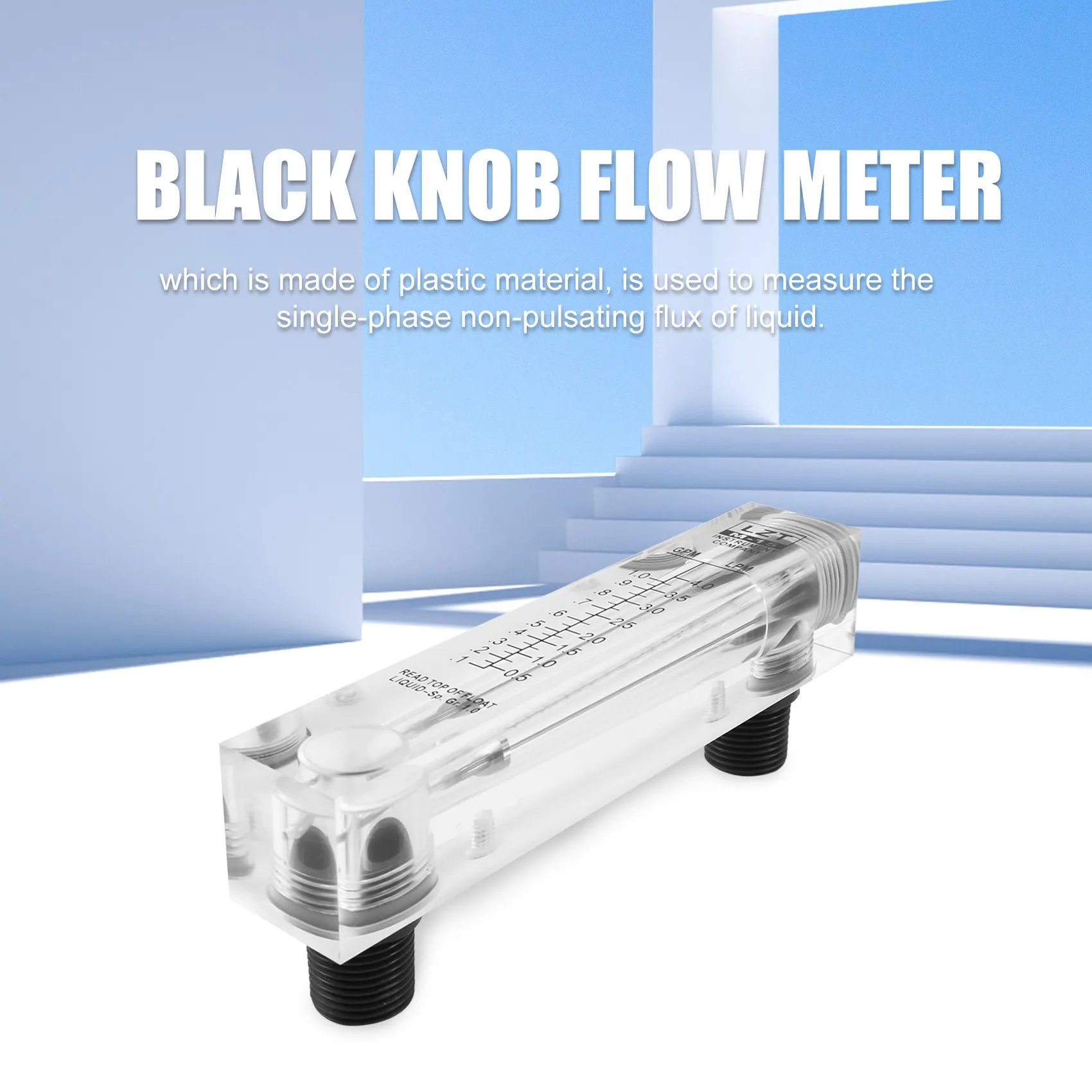 Bouton réglable noir 0.1-type de panneau GPM LZM-15 de débitmètre d'eau