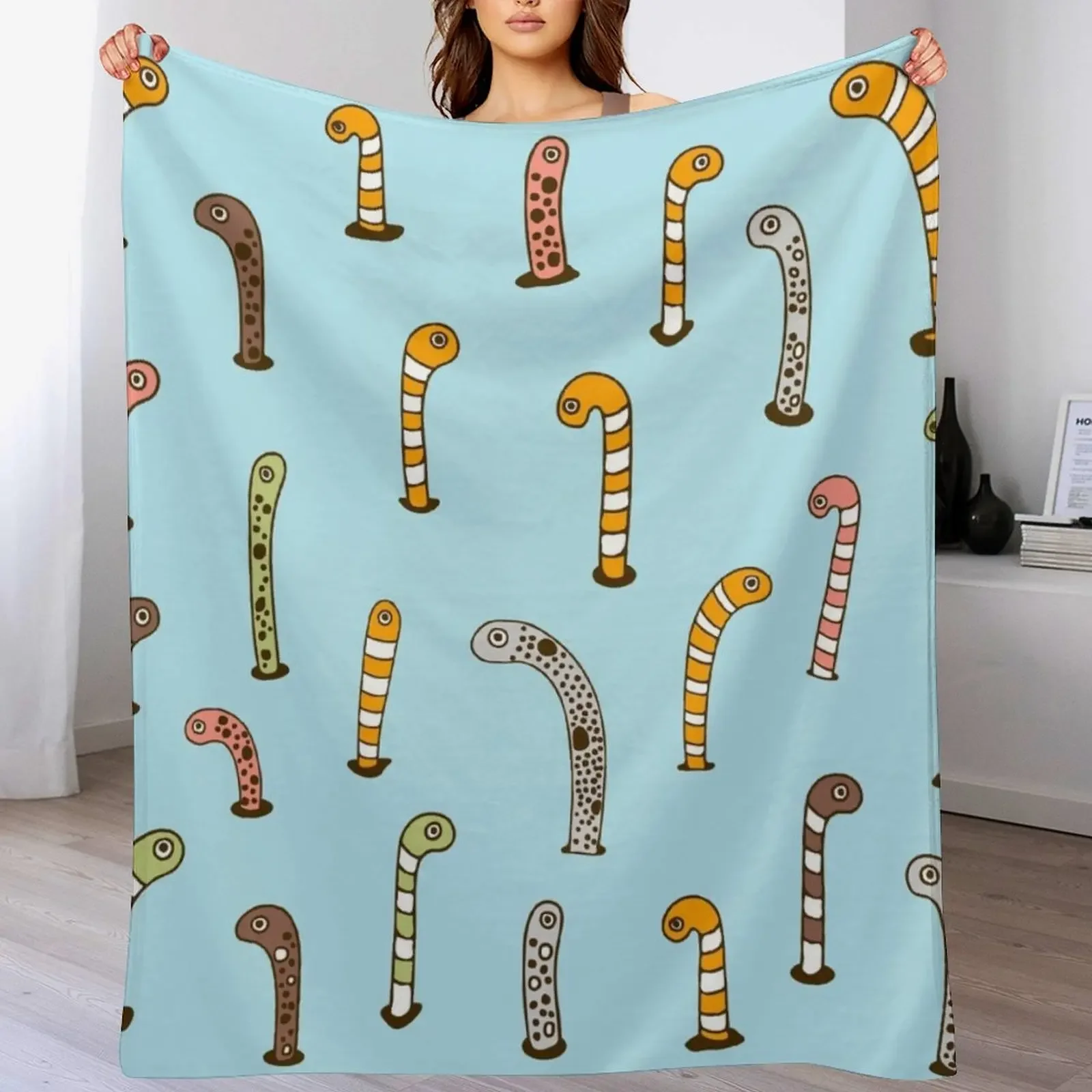 

Garden eels Throw Blanket manga bed plaid Blankets For Bed Flannel Blankets