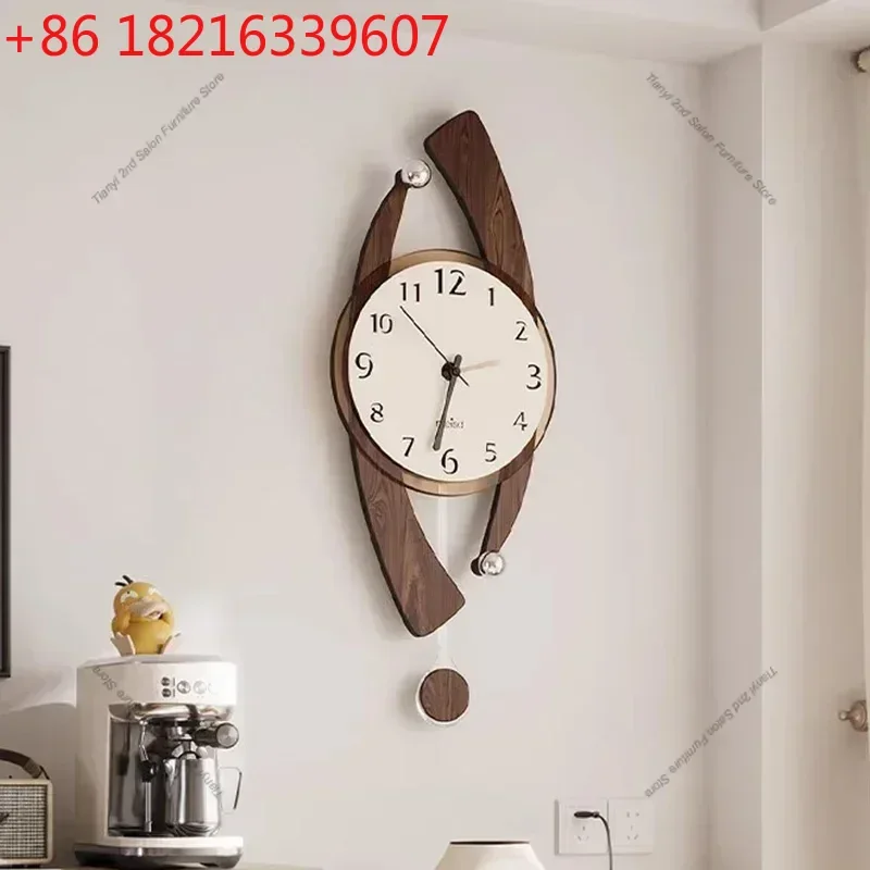 Relógios de Parede Decorativos de Madeira TAO, Arte em Mural, Relógios de Parede Silenciosos Elegantes para Quarto, Design Retro Minimalista, Decoraçã