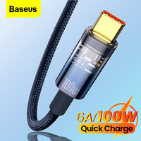 Baseus 100W USB Type C Cable Quick Charge 4.0 5A Fast Charging For Xiaomi Poco Huawei Samsung USB C Charger Cable Data Wire Cord