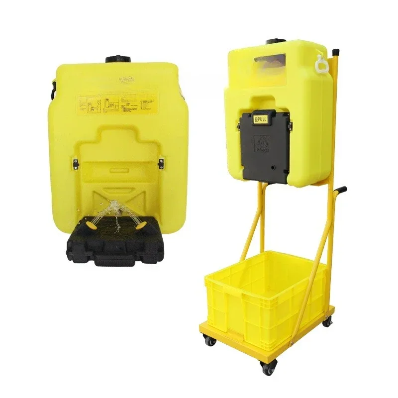 Yuexiang wholesale delivery YX-BX-53A53 liters movable cart type emergency, portable eye wash double nozzle