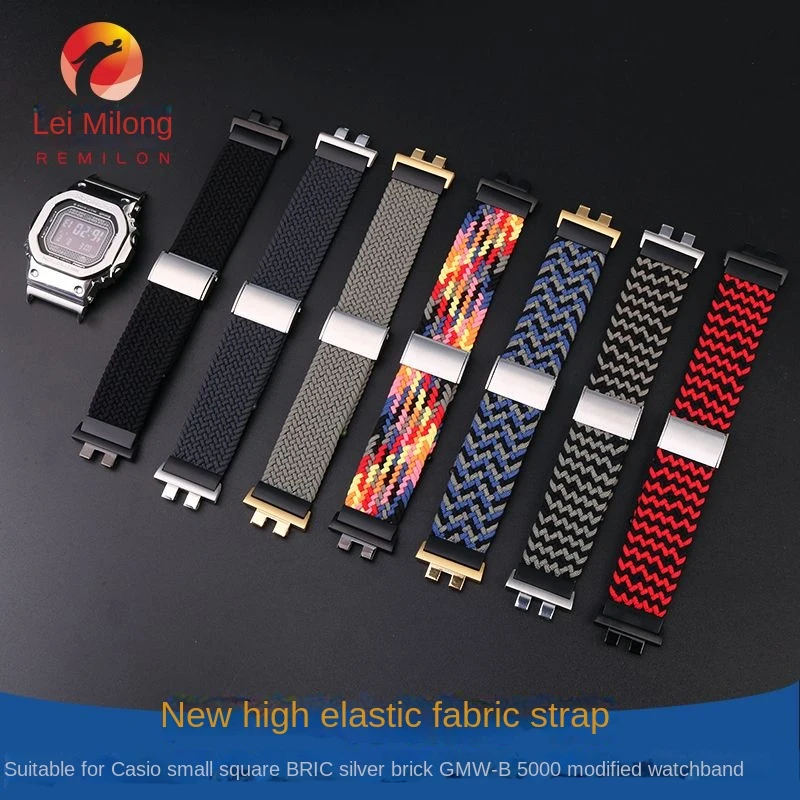 For Casio fabric strap forG-SHOCK modified watchband GMW-B5000 series outdoor sports breathable high elastic nylon watch strap