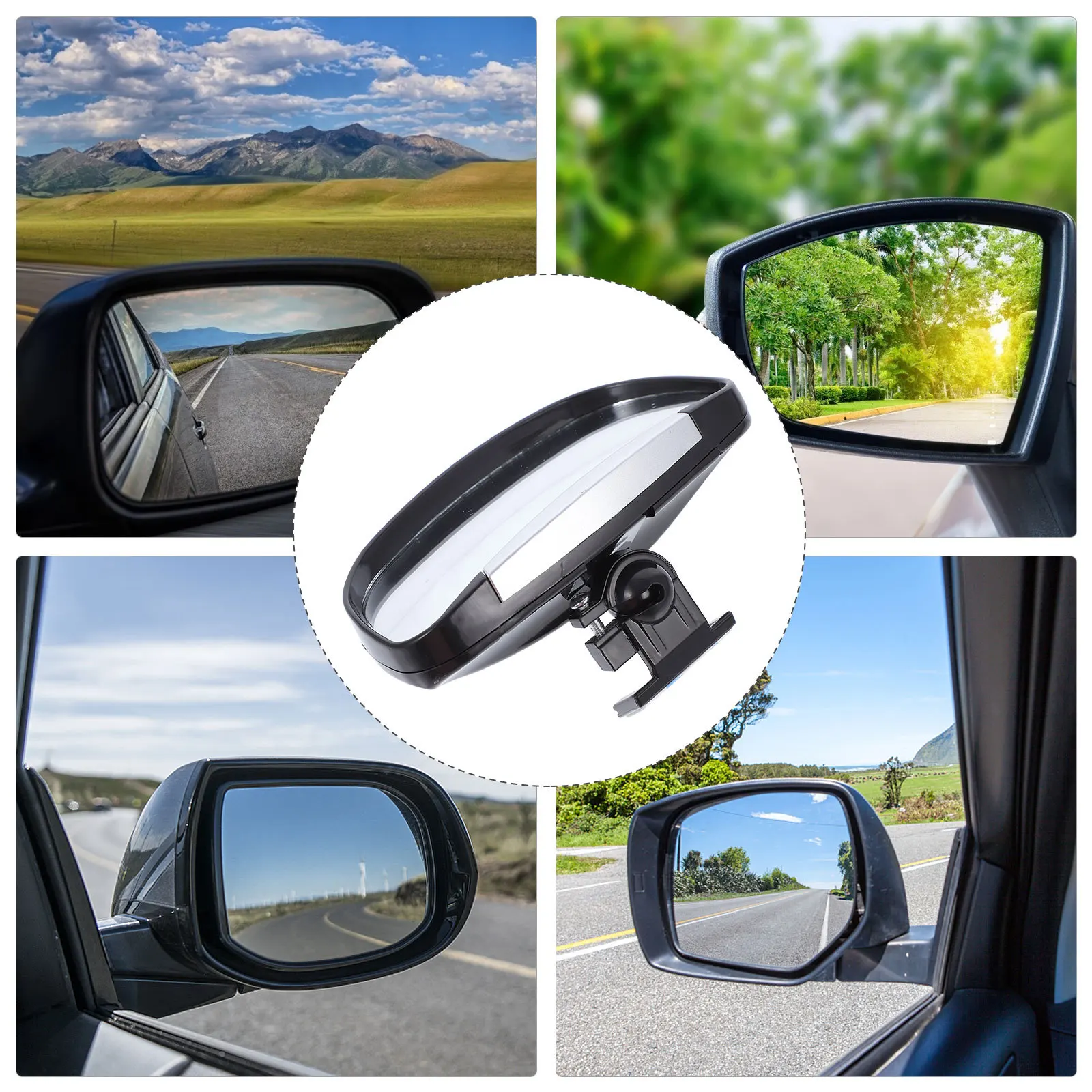 

1Pcs Rearview Mirror Auxiliary Mirror Vehicle Glass Plastic Durable Design Easy Install for Safer Comfortable Driving Auto