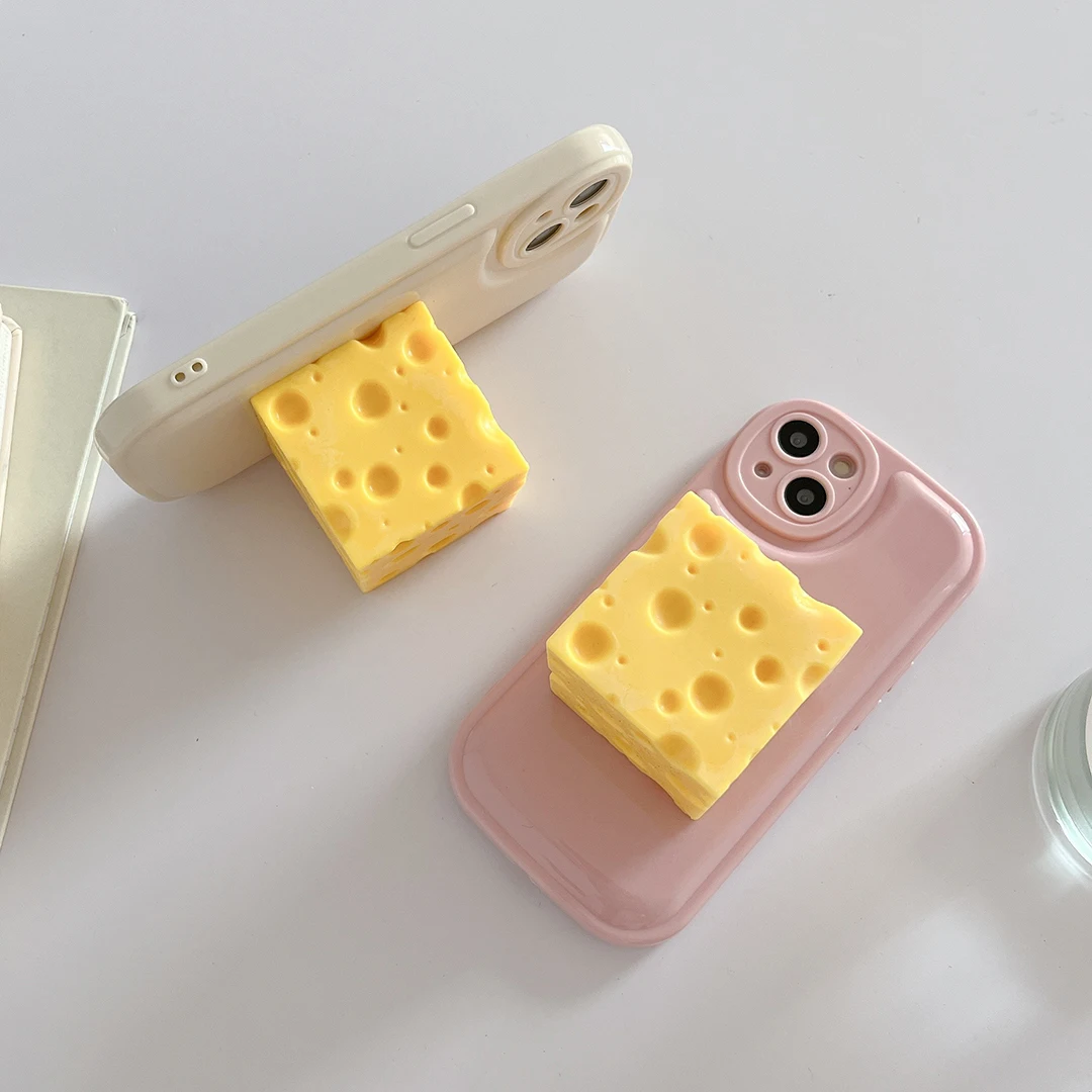 Squishy 3D Toys Mouse Cheese Phone Case for iPhone 13 12 11 14 Pro Max XS XR X SE 2022 7 8 Plus Reliver Stress Shockproof Cover