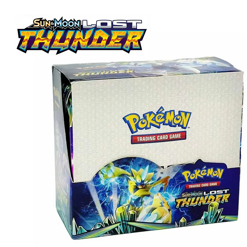 TCG Sun & Moon Lost Thunder Booster Box 36 Englische Packs Sammelkartenspiel Versiegeltes Spielzeug