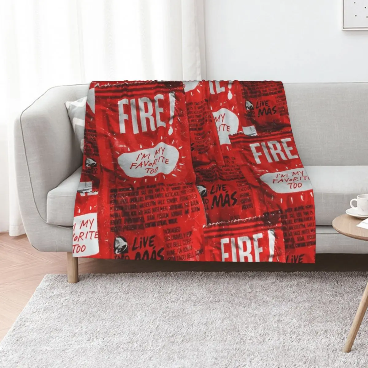 taco bell fire blanket Throw Blanket Shaggy Winter beds Luxury Plush Beautifuls Camping Blankets