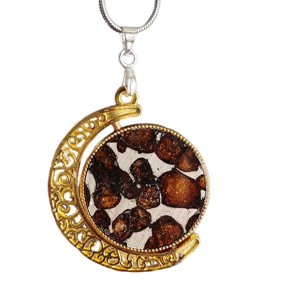 Pallasite Meteorite Pendant Kenya Olive Meteorite Pendant Gift Olive Meteorite Pendant Collection - CB109