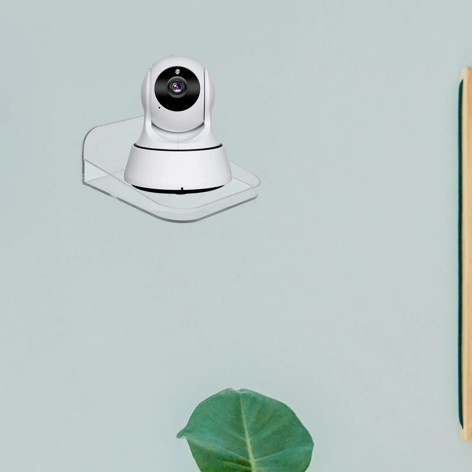 

No Drill Wall Mount Shelf for Baby Monitor Transparent Design Floating Shelves Easy Install Security Bracket