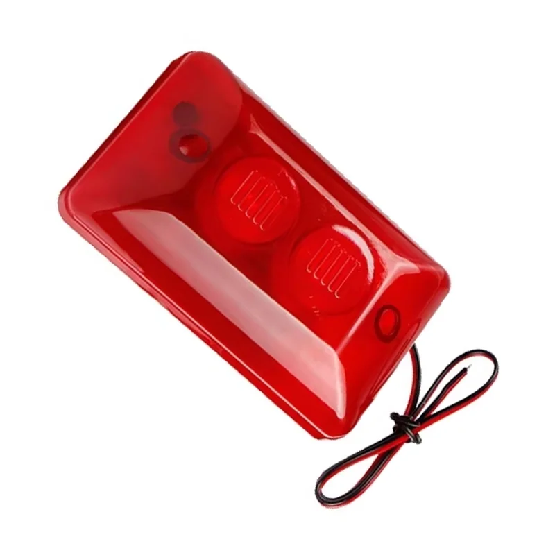 A37T-Mini Sirena de luz estroboscópica piezoeléctrica Alarma con cable de 12 V con sonido alto 115 dB TPS-