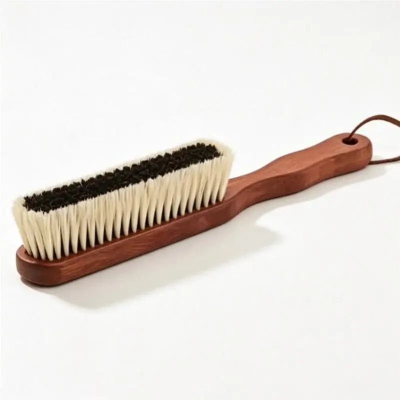 TFORU-Solid Wood Handle Garment Brush And Natural Boar Bristle Dust Brush For Wool Clothes And Pet Hair Removal