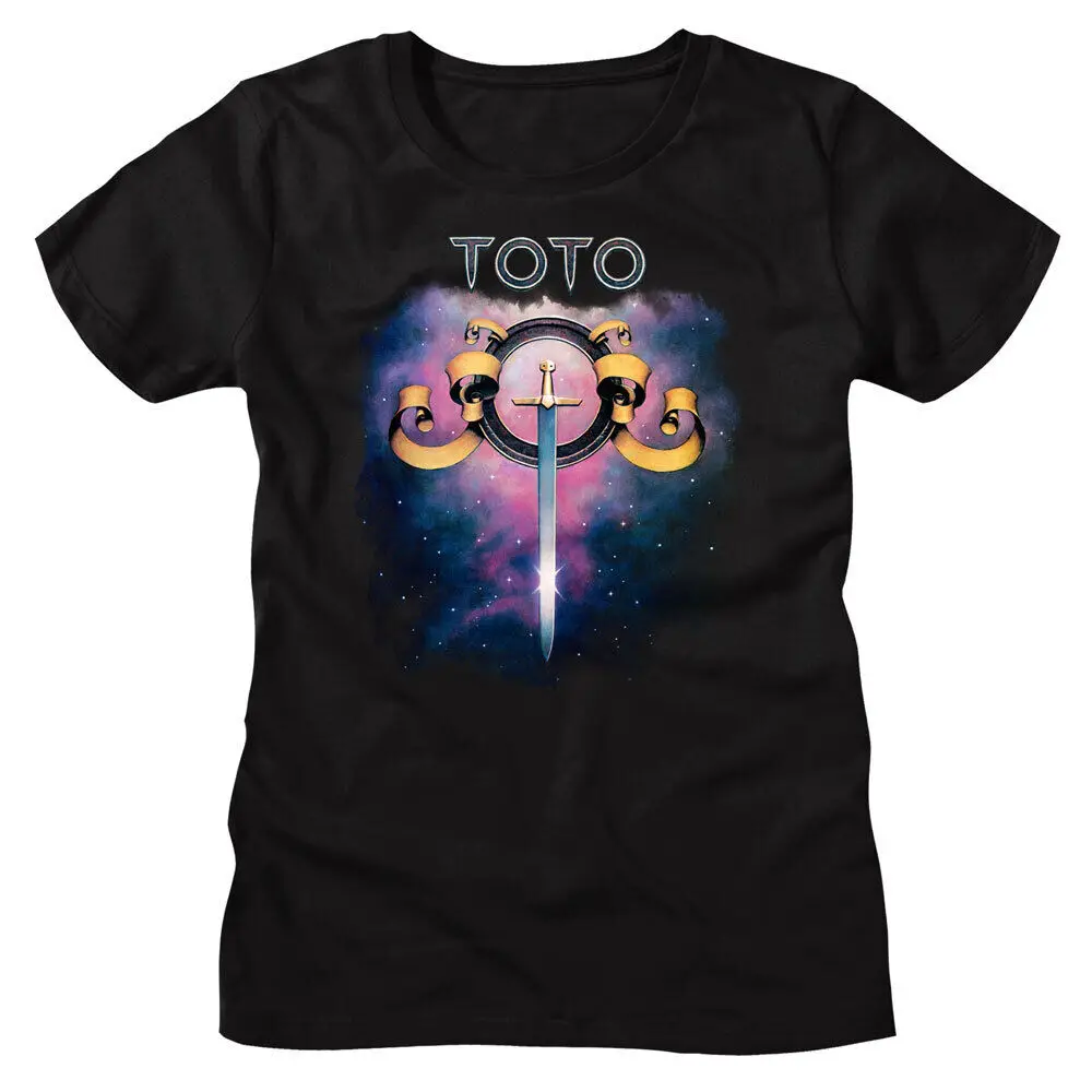 

TOTO Music Band Womens T Shirt Galaxy Album Cover 80's Rock Black Cotton