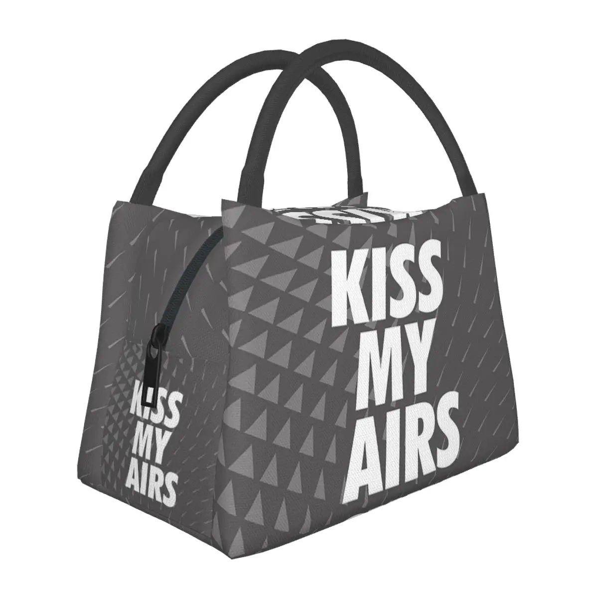 Kiss My Airs Sneaker Head Hype Dark Grey Lunch Bags Bento Box Lunch Tote Picnic Bags Cooler Thermal Bag for Woman Girl Travel