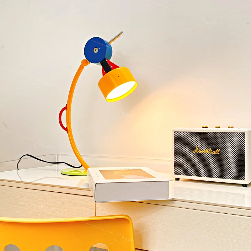 Memphis Table Lamp Bedroom Children's Room Color Cute Desk Lamp Modern Minimalist Bedside Decoration Lights Study Reading E27