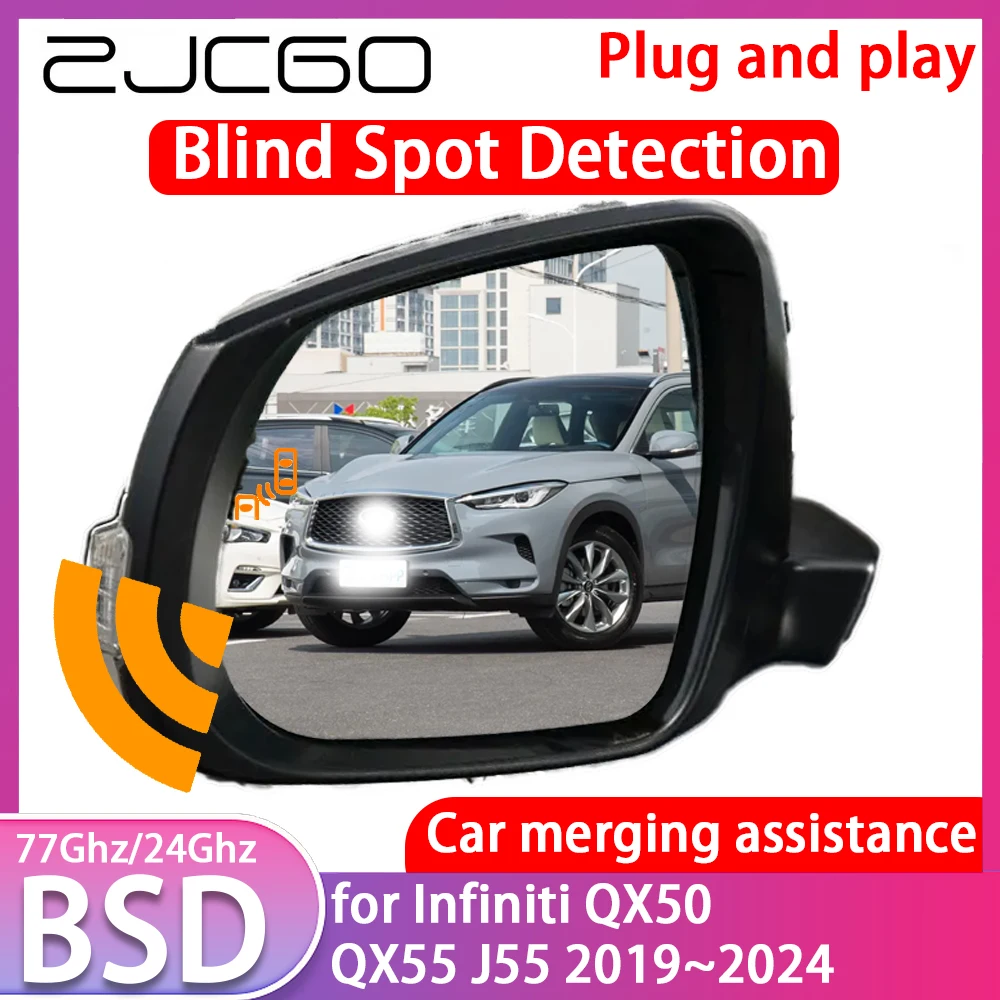 ZJCGO for Infiniti QX50 QX55 J55 2019~2024 Blind Spot Detection Car BSD BSA BSM System Driving Warning Radar Alert Mirror