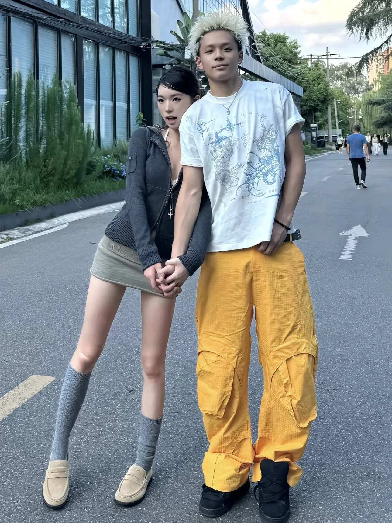 

American Sle Mountain Series Cheered Casual Pants Men's Women's Curved Knife Workwear Loose Fit Straight Leg Trousers